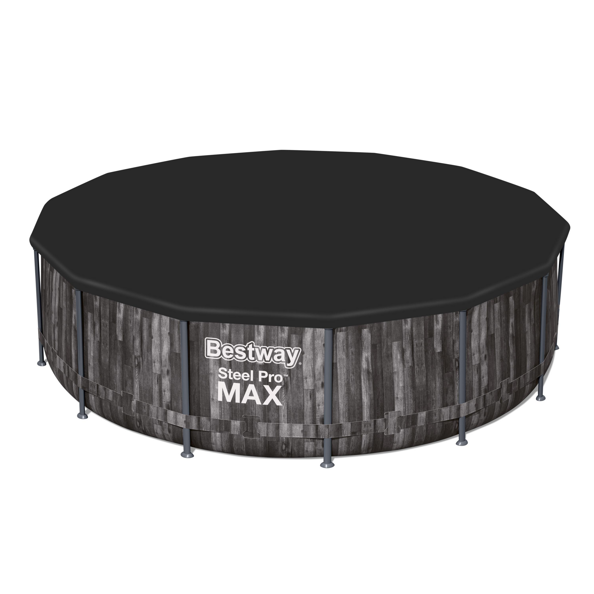 Aufstellpool 'Steel Pro MAX' Komplett-Set, grau rund Ø 427 x 107 cm + product picture
