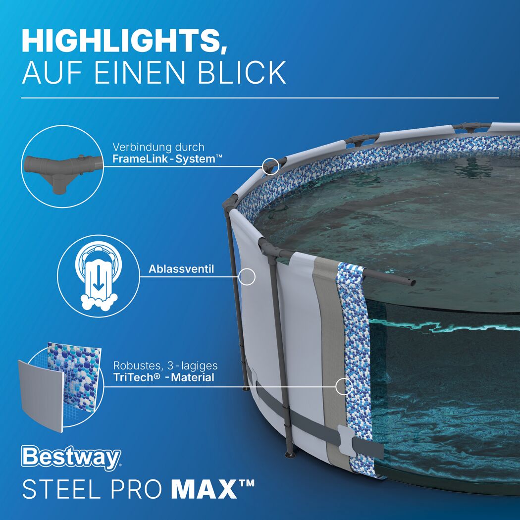 Frame-Pool 'Steel Pro Max' Ø 305 x 76 cm