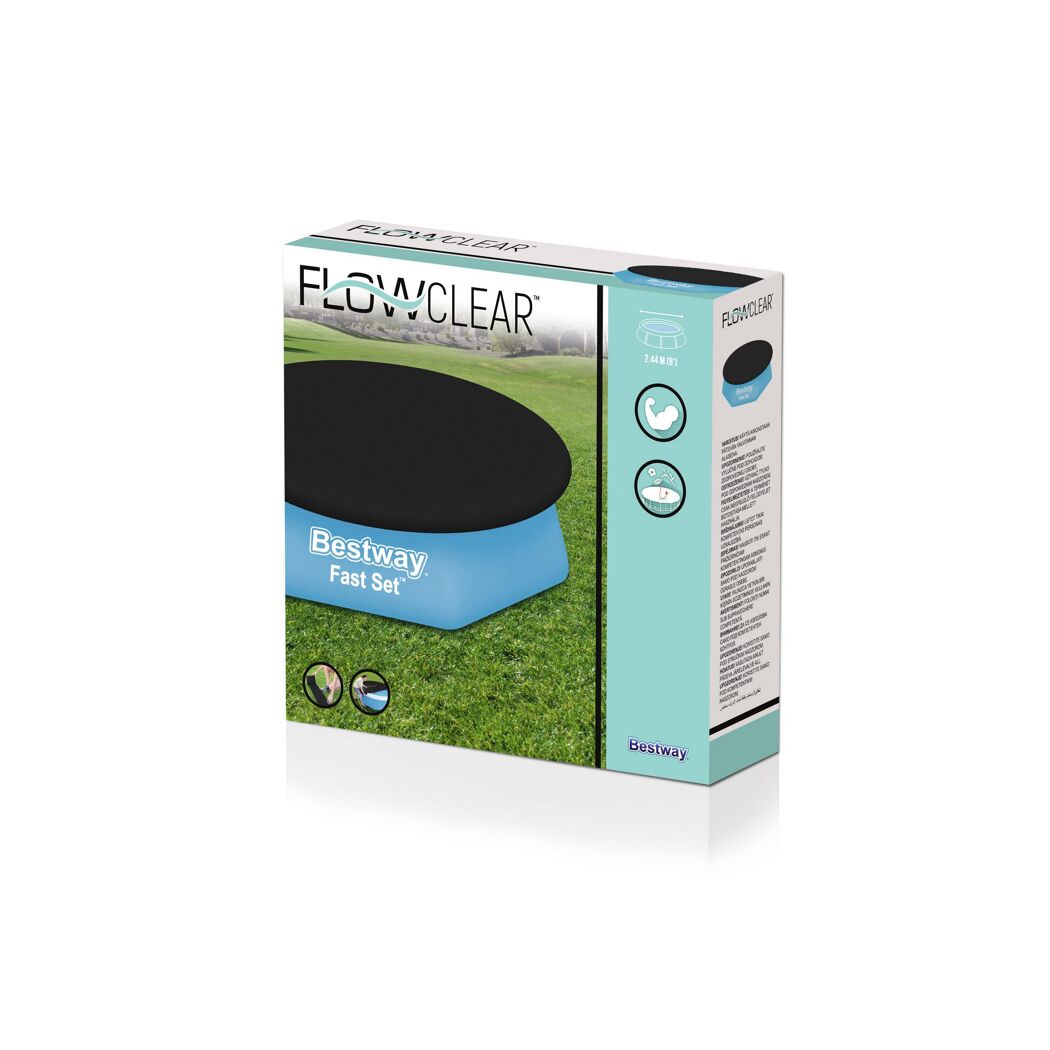 Bestway Flowclear Poolabdeckung auf einem aufblasbaren Pool