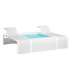 Weißer Pool mit zwei Liegen