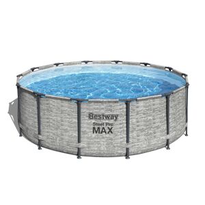 Aufstellpool 'Steel Pro MAX' Komplett-Set, grau rund Ø 427 x 122 cm