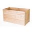 Leeres Hochbeet Emma aus hellem Holz.