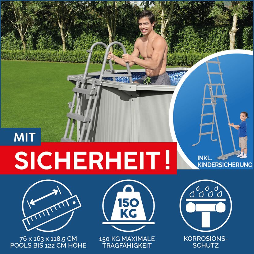 Poolleiter mit Kindersicherung