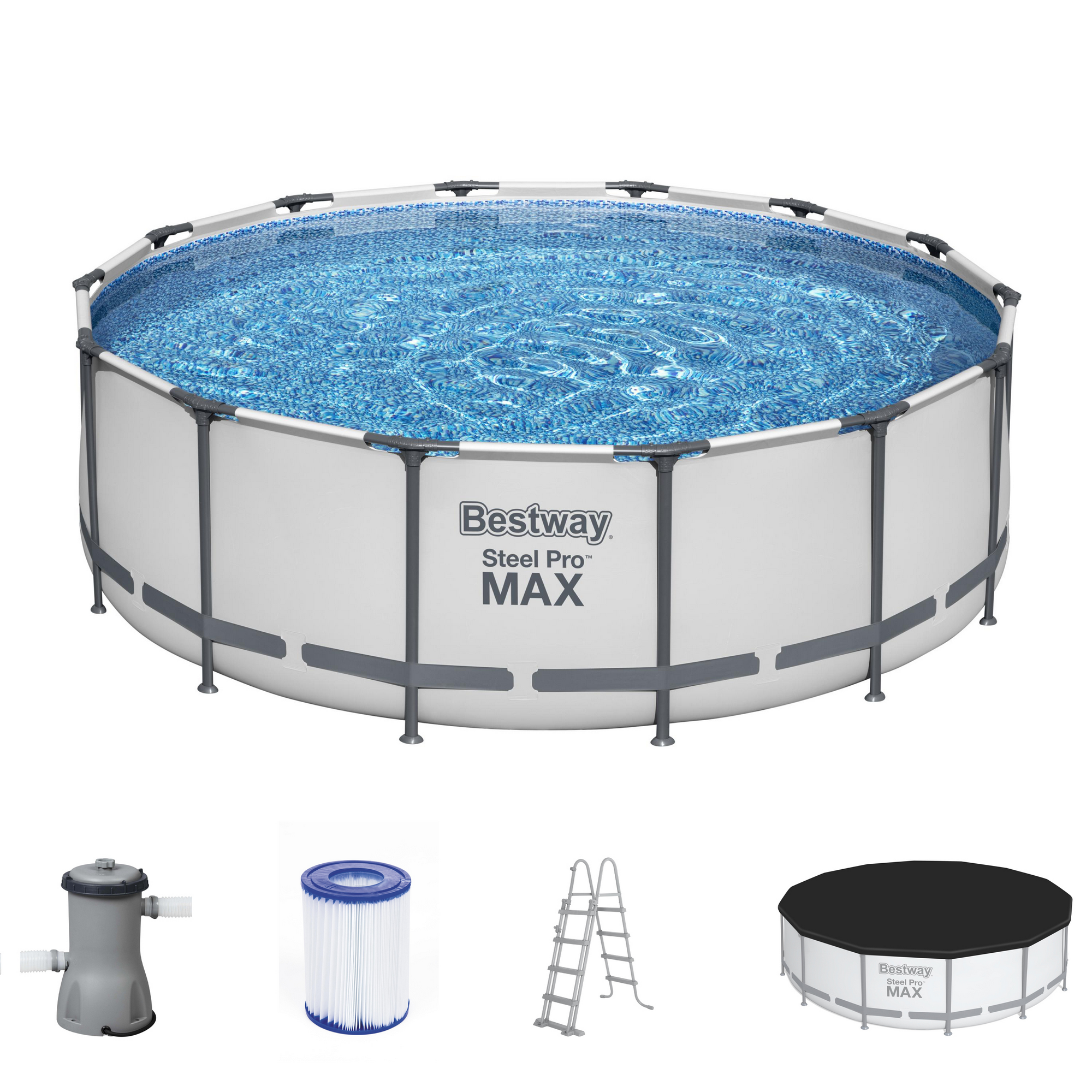 Frame-Pool-Set 'Steel Pro Max' Ø 427 x 122 cm mit Sicherheitsleiter und Kartuschenfilter + product picture