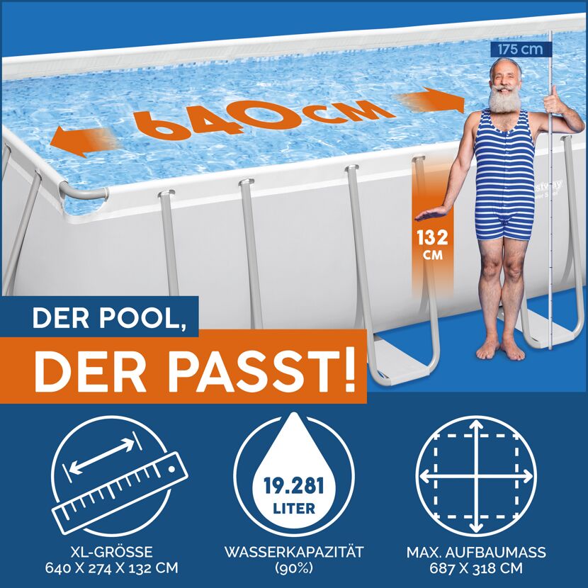 Power Steel Pool mit Maßen