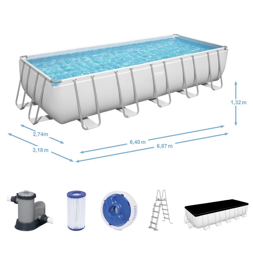 Bestway Power Steel Pool Set mit Zubehör.