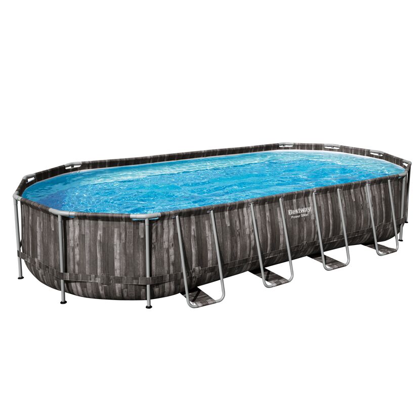 Ovaler Bestway Power Steel Pool mit Leiter