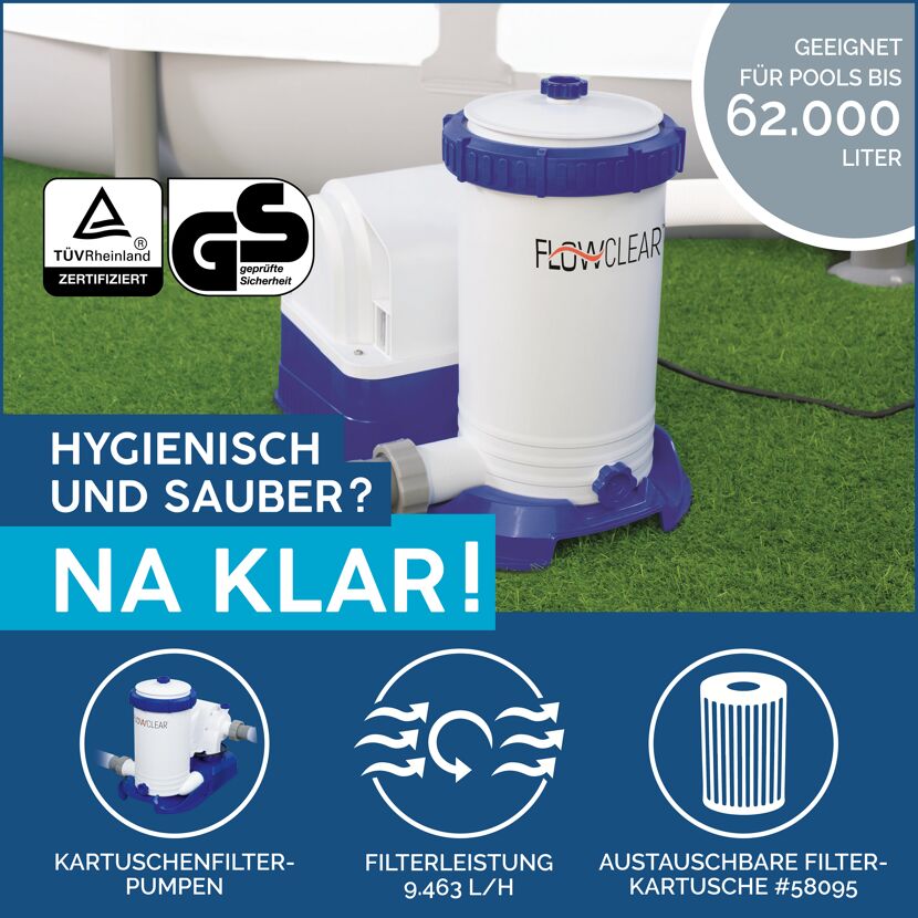 Flowclear Kartuschenfilterpumpe für Pools bis 62.000 Liter