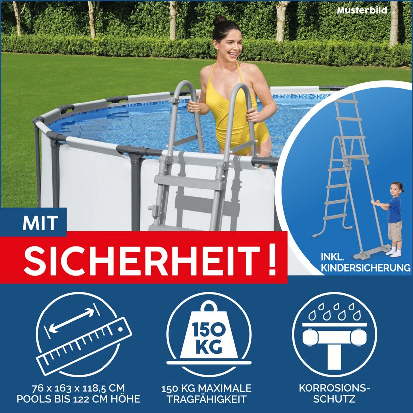 Pool mit Leiter und Kindersicherung