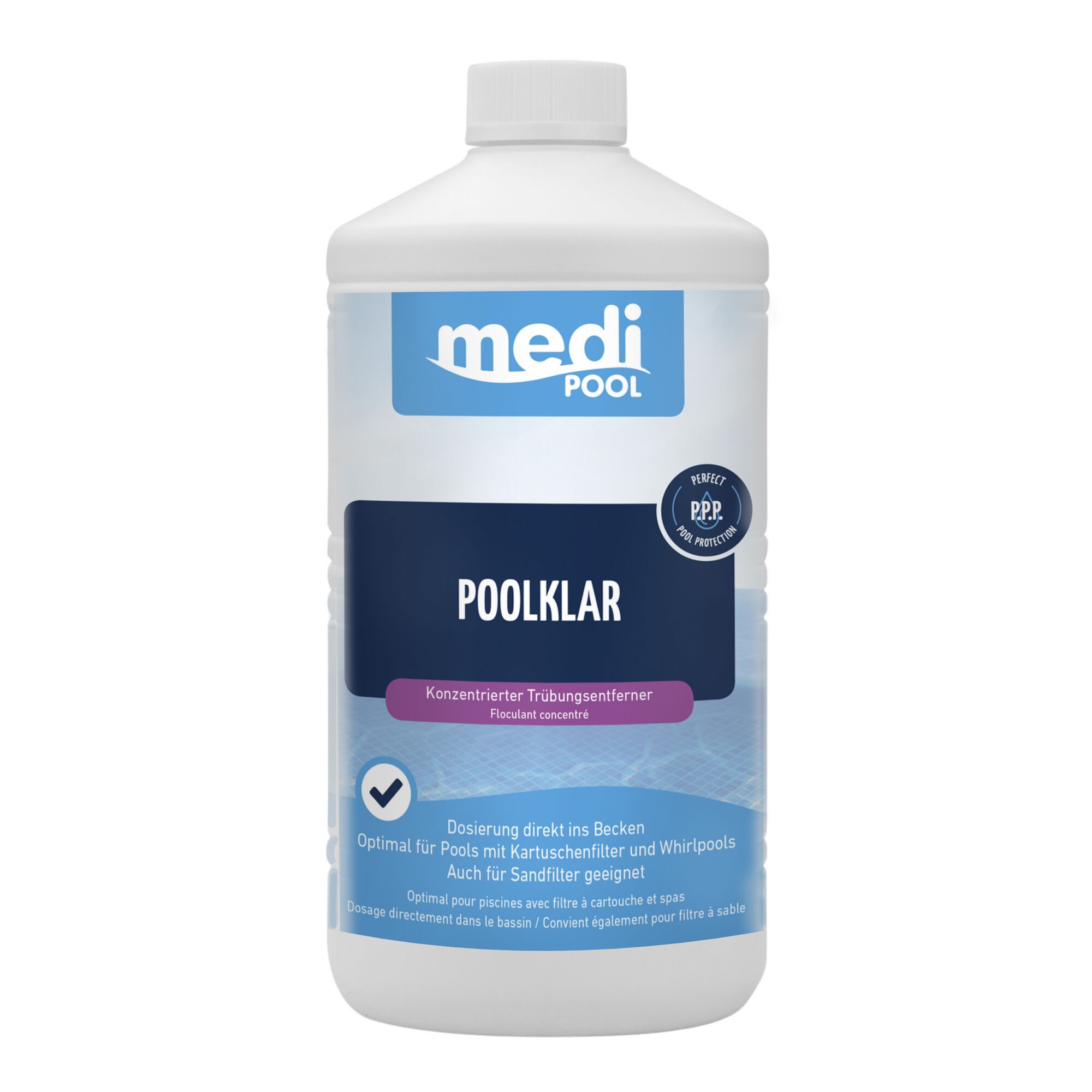 PoolKlar 1 l Flasche, konzentrierter Trübungsentferner