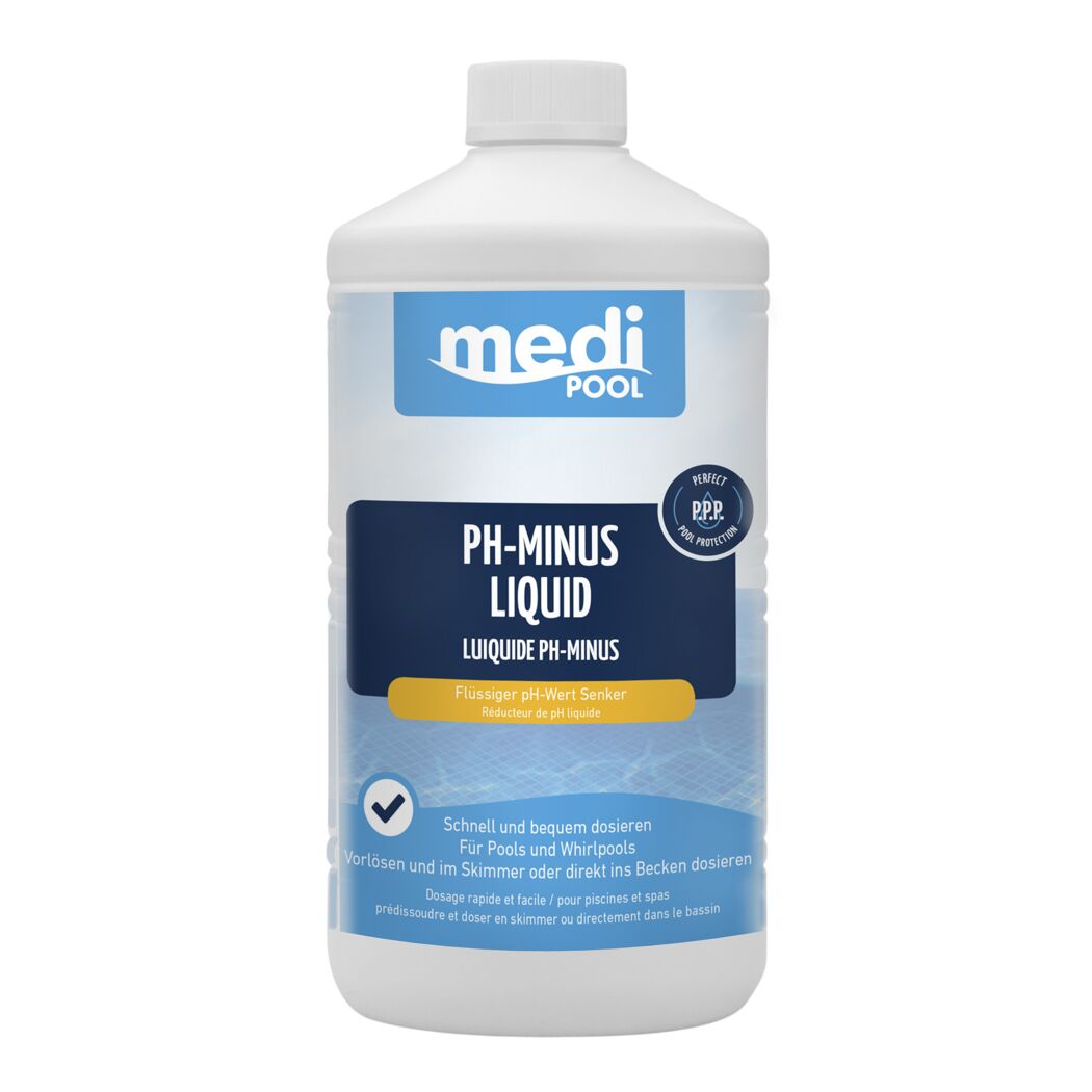 Eine Flasche Medipool pH-Minus Liquid.