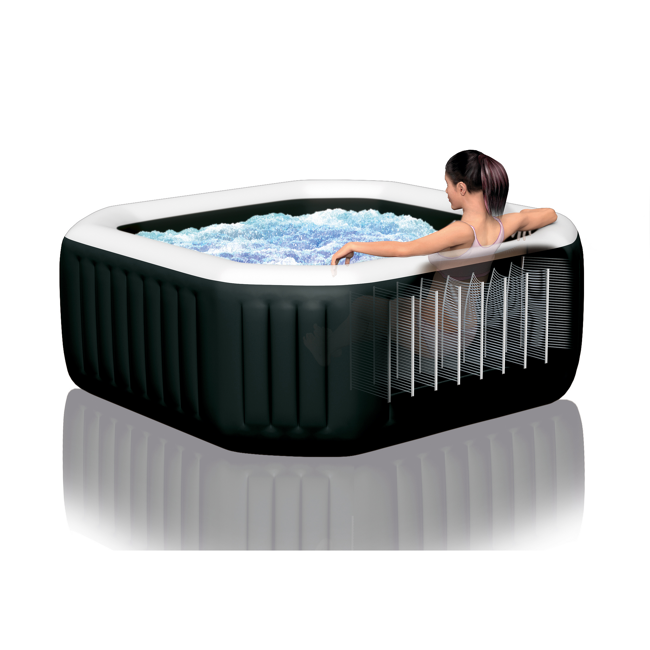 Bild von Whirlpool 'PureSpa™' Octagon Bubble Jet schwarz Ø 218 x 71 cm