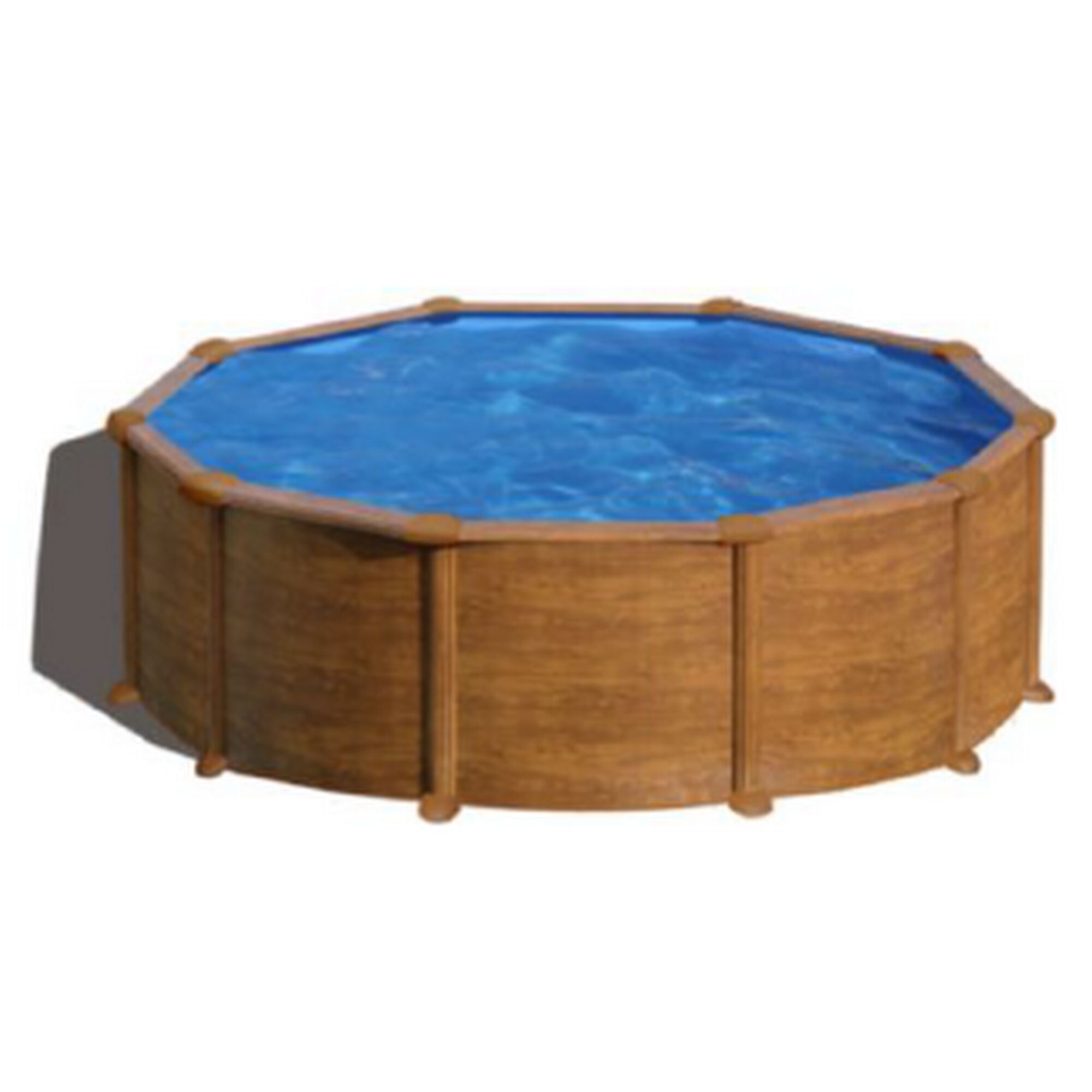 Runder Pool mit Holzoptik