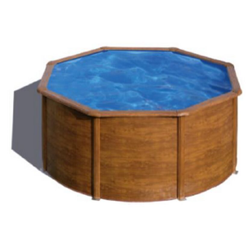 Aufstellpool mit Holzoptik