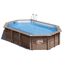 Achteckiger Holzpool mit Leiter von Gre