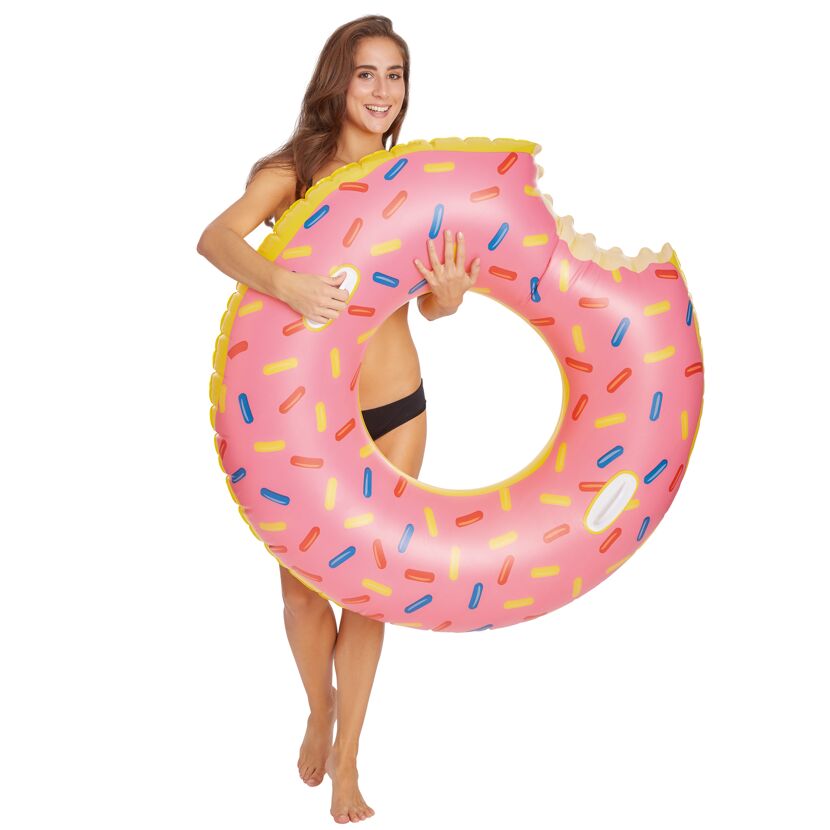Person mit Schwimmring Donut