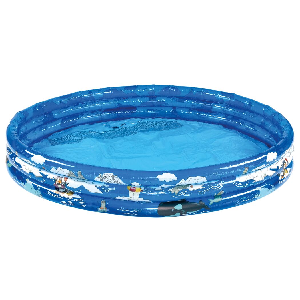 Blauer Kinderplanschbecken mit Arktis-Motiv