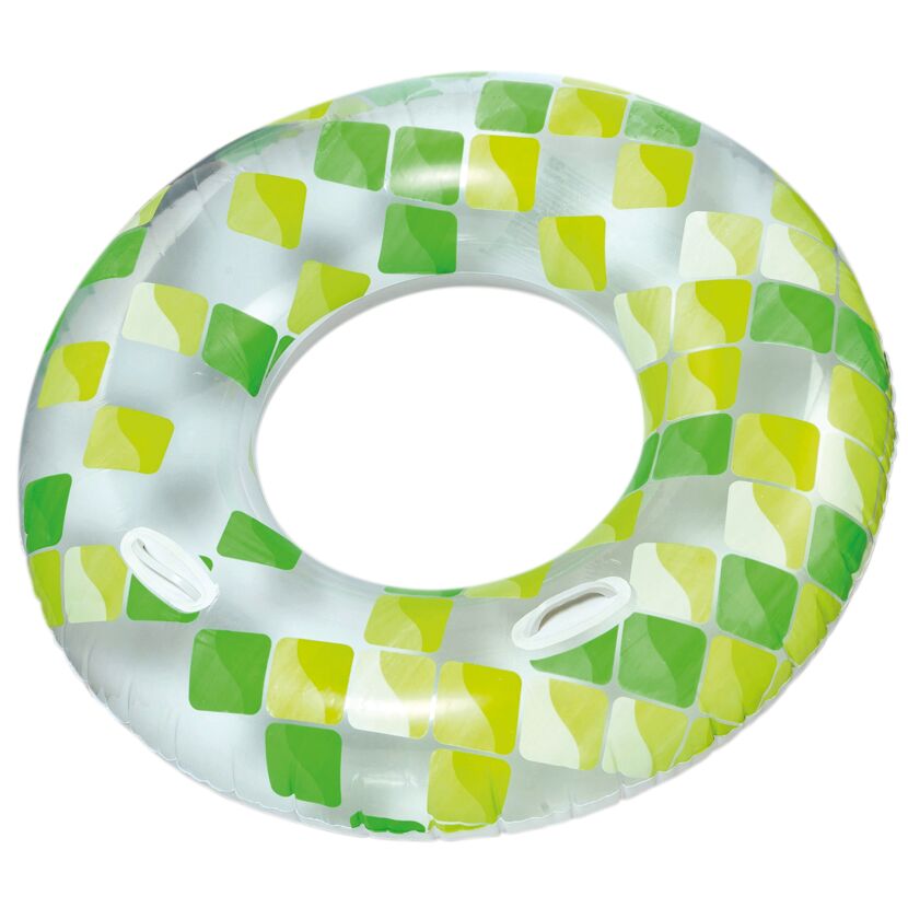 Schwimmring mit grün-gelbem Mosaikmuster