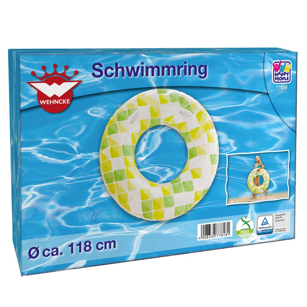 Schwimmring mit grün-gelbem Mosaikmuster