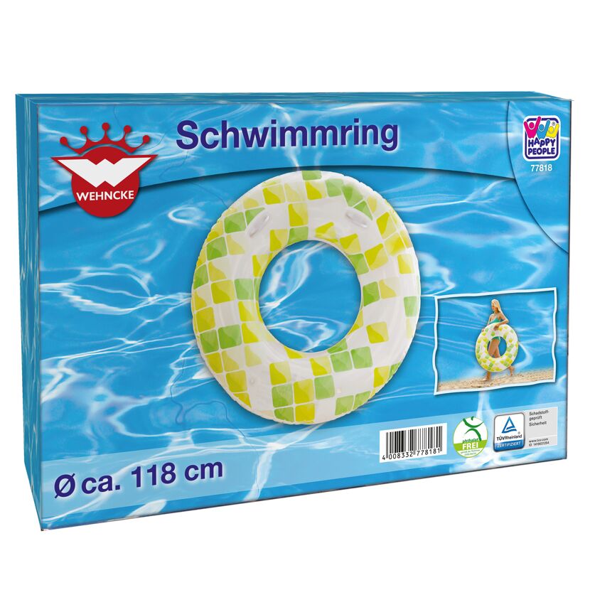 Schwimmring mit grün-gelbem Mosaikmuster