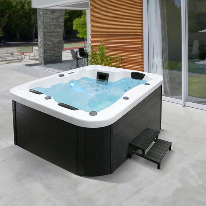 Home Deluxe Whirlpool 'White Marble' anthrazit 210 x 160 x 85 cm