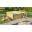 Rechteckiger Holzpool mit Holzterrasse und Leiter