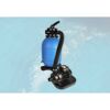 Blaue Sandfilteranlage mit Pumpe