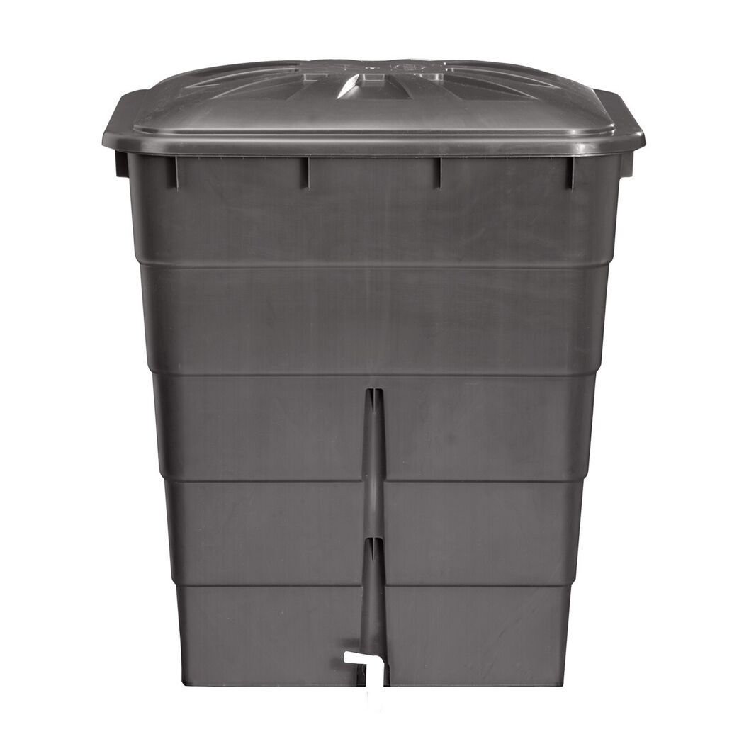 Graue Regentonne eckig 300 Liter