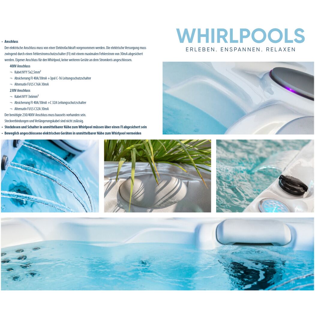Whirlpool 'Fransisco' silbern 184 x 124 x 75 cm
