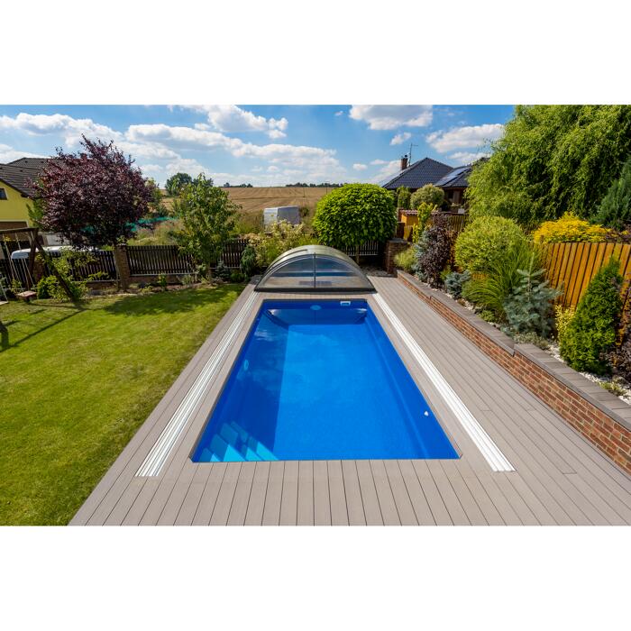 Einbaupool-Set 'Glebe' Glasfaserkunststoff grey rock 6,1 x 3,1 x 1,4 m