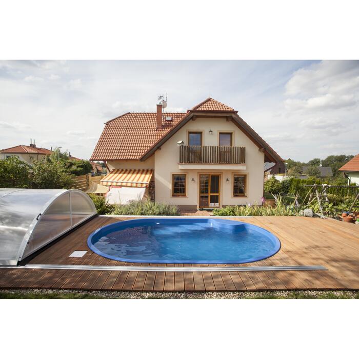 Einbaupool-Set 'Aspen' Glasfaserkunststoff sand rock 4,5 x 3,0 x 1,2 m