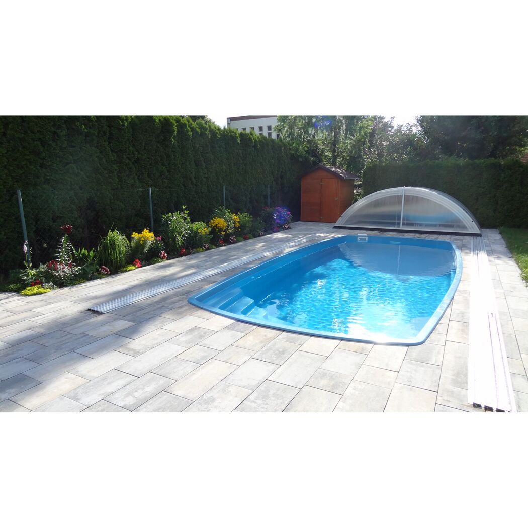 Einbaupool-Set 'Bare' Glasfaserkunststoff sand rock 7,5 x 3,5 x 1,5 m