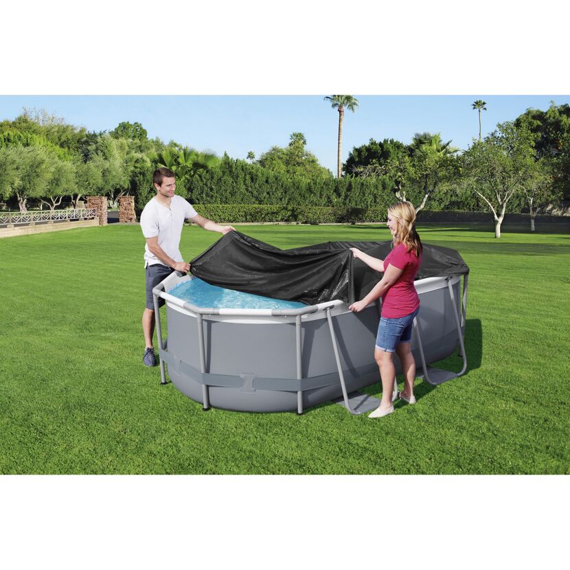 PVC-Abdeckplane 'Flowclear' schwarz 305 x 184 cm