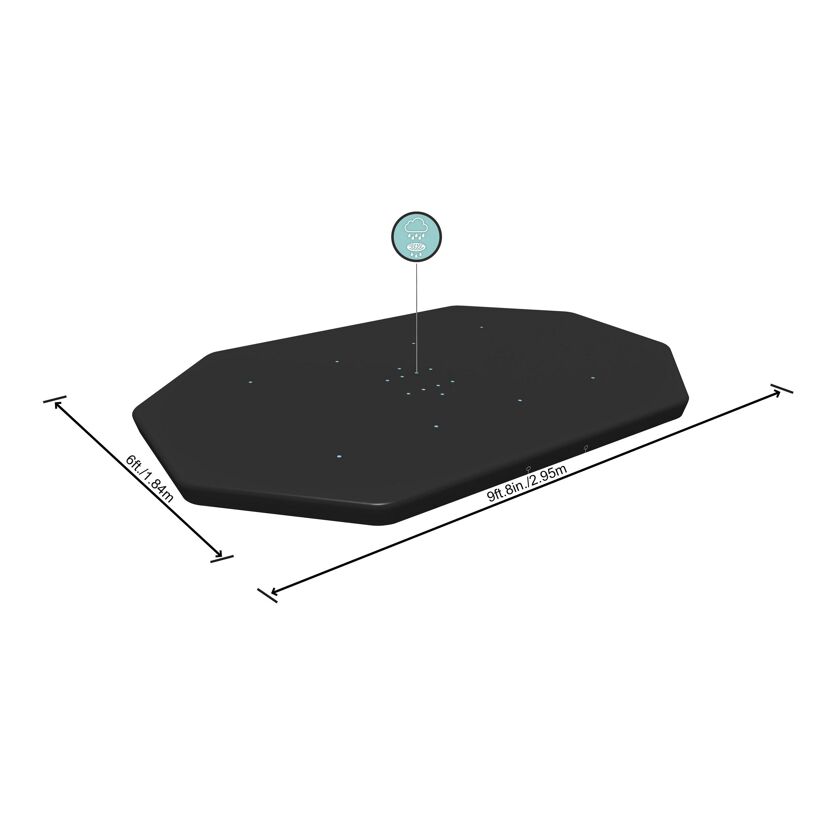 PVC-Abdeckplane 'Flowclear' schwarz 305 x 184 cm