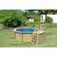 Massivholzpool-Set 'Modell 1 B' 400 x 400 x 124 cm mit Sonnendeck und Tiefbeckenleiter