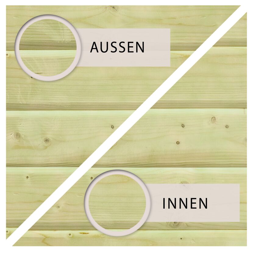 Massivholzpool-Set 'Modell 1 B' 400 x 400 x 124 cm mit Sonnendeck und Tiefbeckenleiter