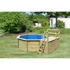 Massivholzpool-Set 'Modell 1 C' 400 x 400 x 124 cm mit Sonnendeck und Tiefbeckenleiter