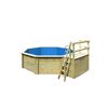 Massivholzpool-Set 'Modell 2 B' 470 x 470 x 124 cm mit Sonnendeck und Tiefbeckenleiter