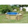 Massivholzpool-Set 'Modell 2 B' 470 x 470 x 124 cm mit Sonnendeck und Tiefbeckenleiter