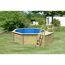 Massivholzpool-Set 'Modell 2 B' 470 x 470 x 124 cm mit Sonnendeck und Tiefbeckenleiter