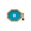 Massivholzpool-Set 'Modell 2 B' 470 x 470 x 124 cm mit Sonnendeck und Tiefbeckenleiter