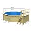 Massivholzpool-Set 'Modell 2 B' 470 x 470 x 124 cm mit Sonnendeck und Tiefbeckenleiter