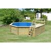 Massivholzpool-Set 'Modell 2 C' 470 x 470 x 124 cm mit Sonnendeck und Tiefbeckenleiter