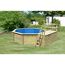 Massivholzpool-Set 'Modell 2 C' 470 x 470 x 124 cm mit Sonnendeck und Tiefbeckenleiter