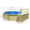 Massivholzpool-Set 'Modell 2 C' 470 x 470 x 124 cm mit Sonnendeck und Tiefbeckenleiter