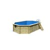 Massivholzpool-Set 'Modell 4 A' 400 x 610 x 124 cm mit Edelstahlleiter und Holzleiter
