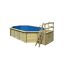 Massivholzpool-Set 'Modell 4 B' 400 x 610 x 124 cm mit Sonnendeck und Tiefbeckenleiter