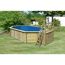 Massivholzpool-Set 'Modell 4 B' 400 x 610 x 124 cm mit Sonnendeck und Tiefbeckenleiter