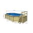 Massivholzpool-Set 'Modell 4 B' 400 x 610 x 124 cm mit Sonnendeck und Tiefbeckenleiter