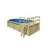 Massivholzpool-Set 'Modell 4 C' 690 x 400 x 124 cm mit Sonnendeck und Tiefbeckenleiter